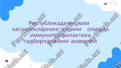 immunoprofilaktika usullari — PPTX