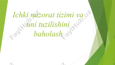 ichki nazorat tizimi va uni tuzilishini baholash — PPTX