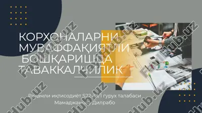 tavakka'lilik va uning tushunchasi — PPTX