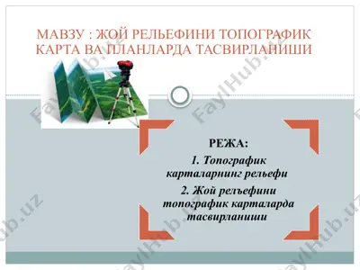 topografik karta va plandarda tasvirlanishi — PPTX