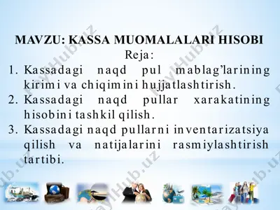 kassa muomalalari hisobi — PPTX