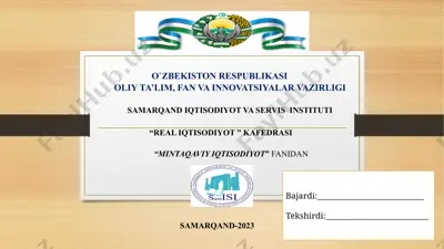 iqtisodiyislohotlarni chuqurlashtirish — PPTX