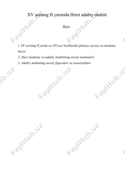xv asrning ii yarmida hirot adabiy muhiti — DOCX