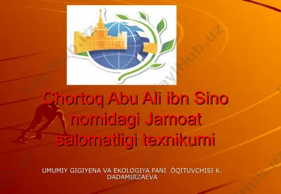chortoq abu ali ibn sino nomidagi jamoat salomatligi texnikumi — PPT