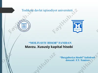 xususiy kapital hisobi — PPTX