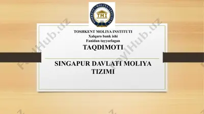 singapur davlati moliya tizimi — PPTX