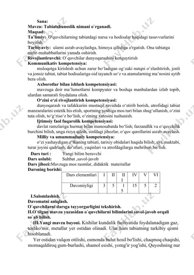 tabiatshunoslik — DOCX