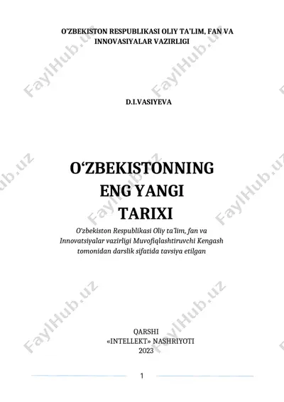 o‘zbekistonning eng yangi tarixi — DOCX