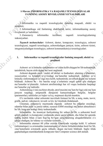ta’lim jarayoniga raqamli texnologiyalarni joriy etish — DOCX
