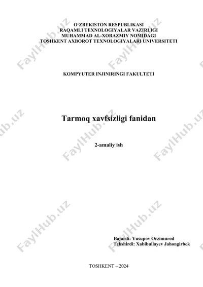 kommutatorda port xavfsizligi (port security) ni sozlash — DOCX