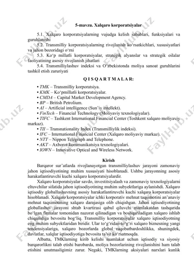 xalqaro korporatsiyalar haqida tushuncha — DOCX