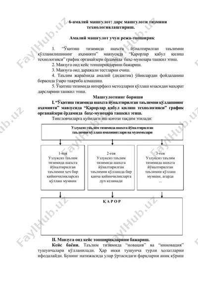 ta'limning texnologik tashkiloti — DOCX