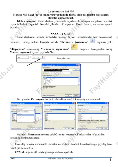 ms excel jadval muharriri — DOCX