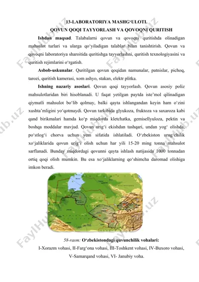 qovun qoqi tayyorlash va qovoqni quritish — DOCX