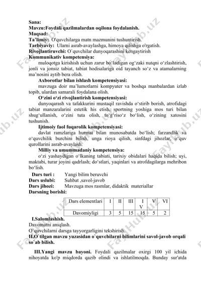 foydali qazilmalardan oqilona foydalanish — DOCX