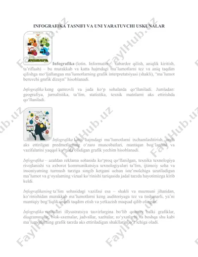 infografika tasnifi va uni yaratuvi uskunalar — DOCX