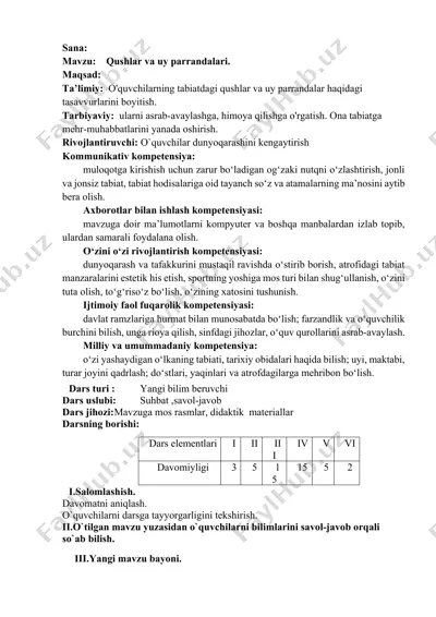qushlar va uy parrandalari — DOCX