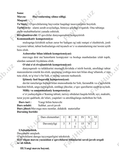 hayvonlarning xilma-xilligi — DOCX