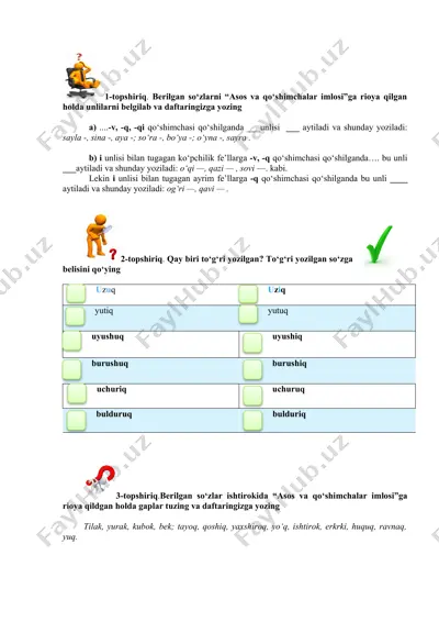 asos va qo‘shimchalar imlosi — DOCX