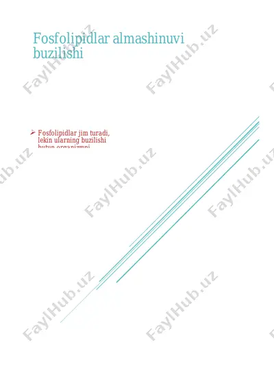 fosfolipidlar almashinuvi buzilishi — DOCX