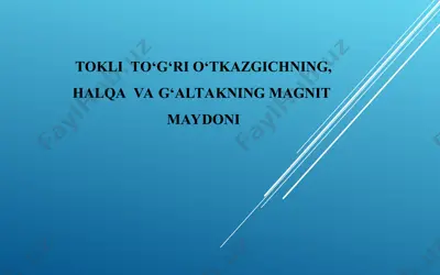 magnit maydonli o‘tkazgich — PPT