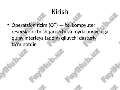operatsion tizimlar — PPTX