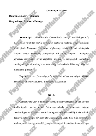 germaniya to’y marosimlari — DOCX