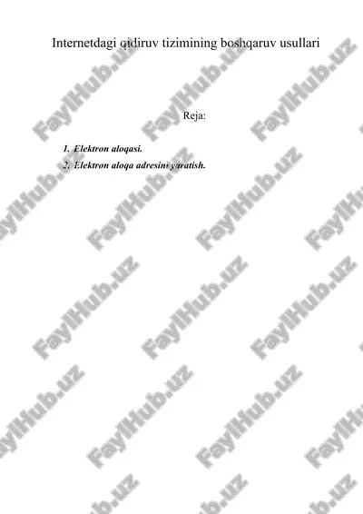 elektron pochta (e-mail) yoki elektron aloqa — DOCX
