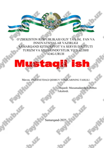 internetdagi qidiruv tizimlarining tahlili — DOCX