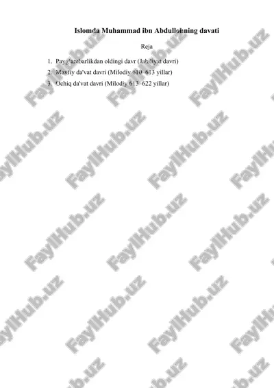 islomda muhammad ibn abdullohning davati — DOCX