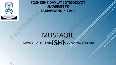 auditning maqsad va vazifalari — PPTX