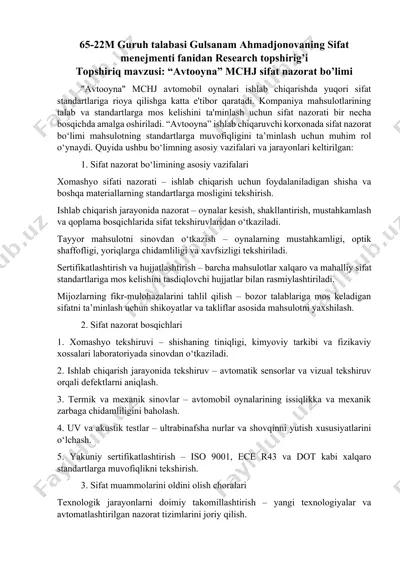 "avtooyna" mchj avtomobil oynalari — DOCX