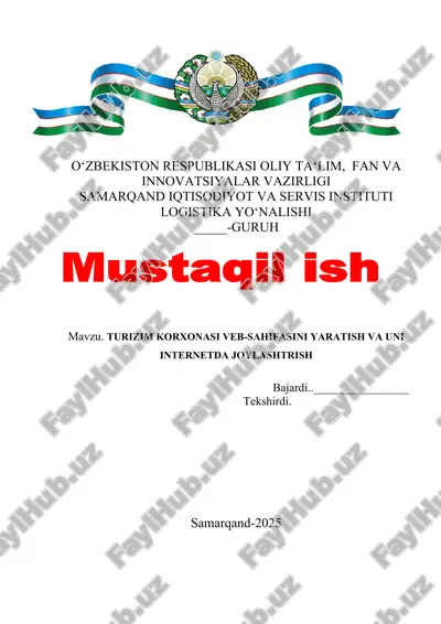 turizm korxonasi veb-sayti — DOCX