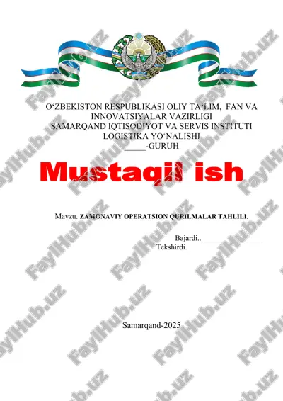 zamonaviy operatsion qurilmalar tahlili — DOCX
