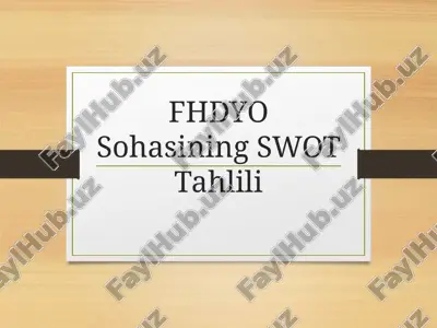 fhdyo sohasining swot tahlili — PPTX