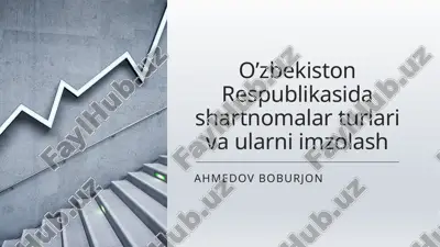 shartnomalar turlari va ularni imzolash — PPTX