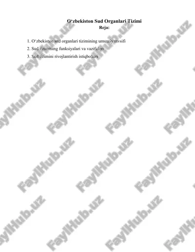 o‘zbekiston sud organlari tizimi — DOCX