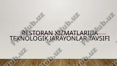 restoran xizmatlari — PPTX