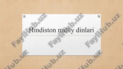 hindiston milliy dinlari — PPTX