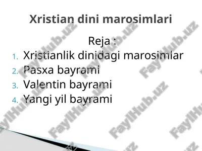 xristianlikdagi marosimlar — PPTX