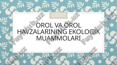 orol va orol havzalarining ekologik muammolari — PPTX