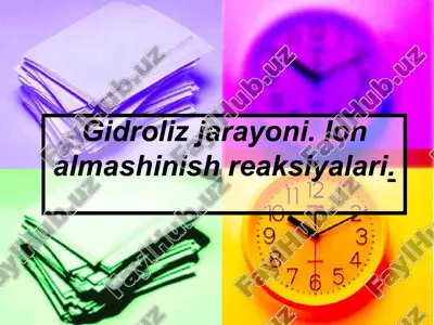 gidroliz jarayoni — PPTX