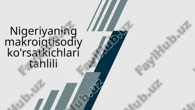 nigeriyaning makroiqtisodiy ko'rsatkichlari tahlili — PPTX