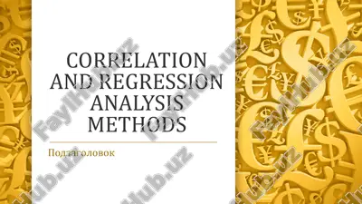 correlation and regression analysis methods — PDF