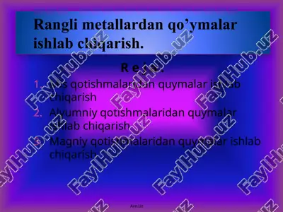 rangli metallardan qo'ymalar ishlash — PPTX