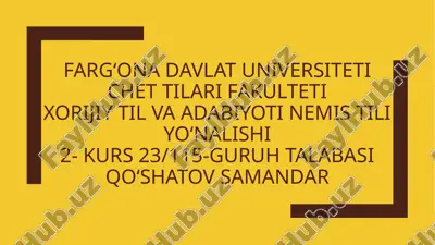 xorijiy til va adabiyot inemistili — PPTX