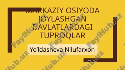 markaziy osiyoda joylashgan davlatlardagi tuproqlar — PPTX