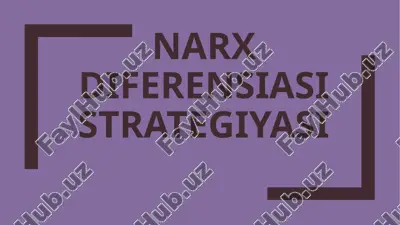 narxdiferensiasistrategiyasi — PPTX