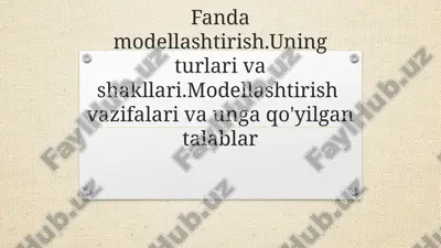 fandamodellashtirish — PPTX