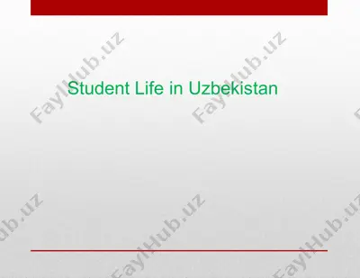 student life in uzbekistan — PPTX